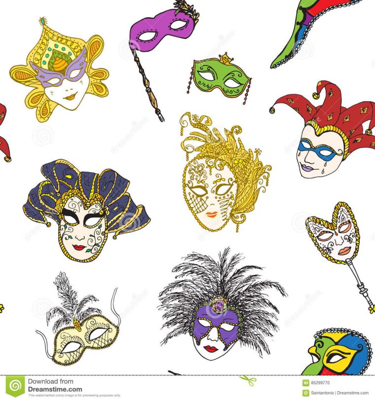 Le Carnaval De Venise Italie Masque Le Modèle Sans Couture Festival dedans Masque De Carnaval Dessin