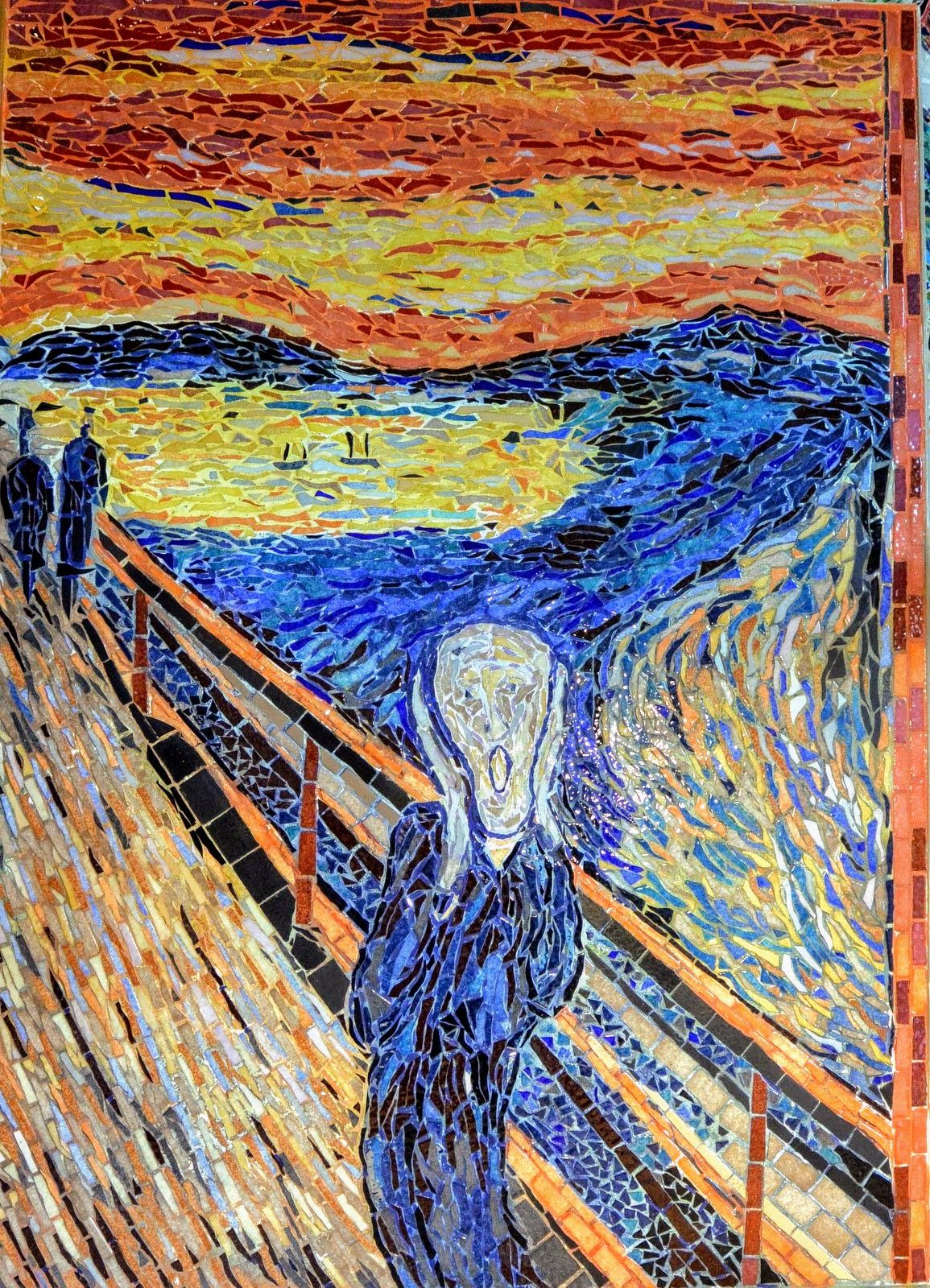 Le Cri. Influence Edvard Munch. Mosaïque En Émaux De Briare. 50 X 70 dedans Le Cri De L Ours 