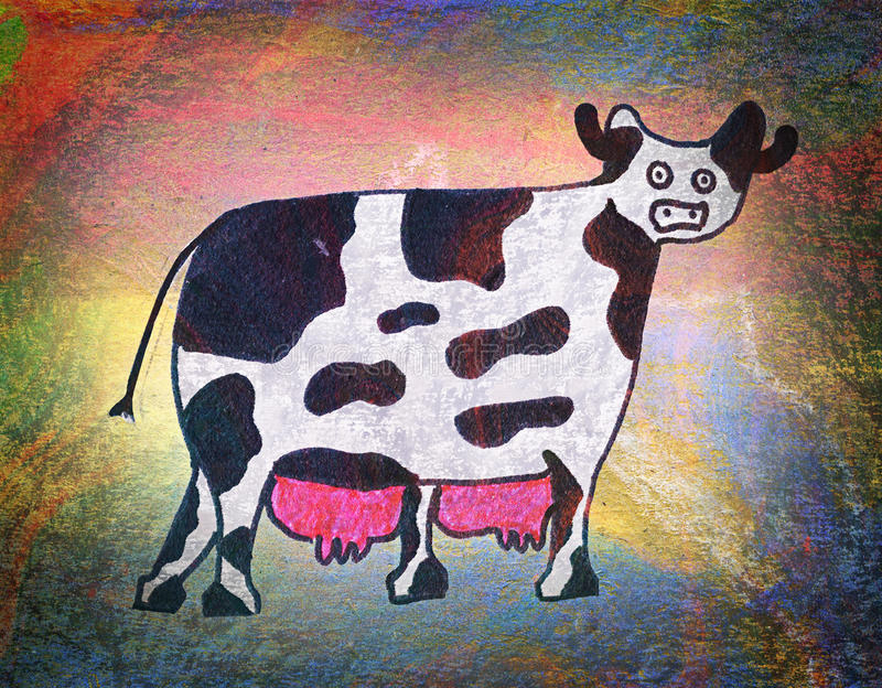 Le Dessin Des Enfants D&amp;#039;Une Vache Illustration Stock - Illustration Du destiné Dessin D Une Vache 
