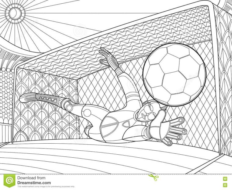 Le Gardien De But Du Football A Manié La Batte L'Illustration De pour Gardien De But Dessin