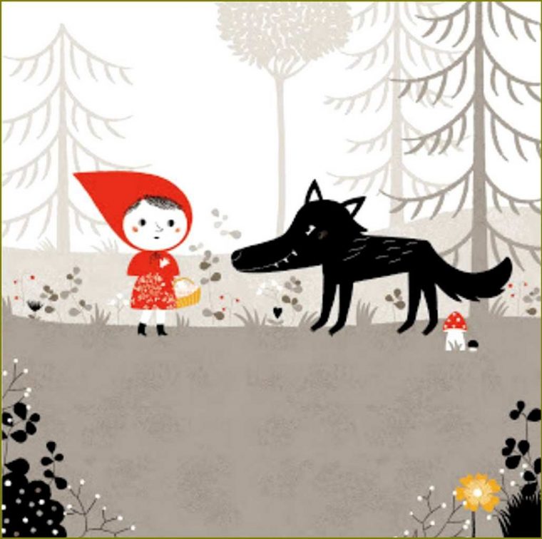 Le Petit Chaperon Rouge En Illustration – Géraldine Cosneau – Balades destiné Dessin Le Petit Chaperon Rouge