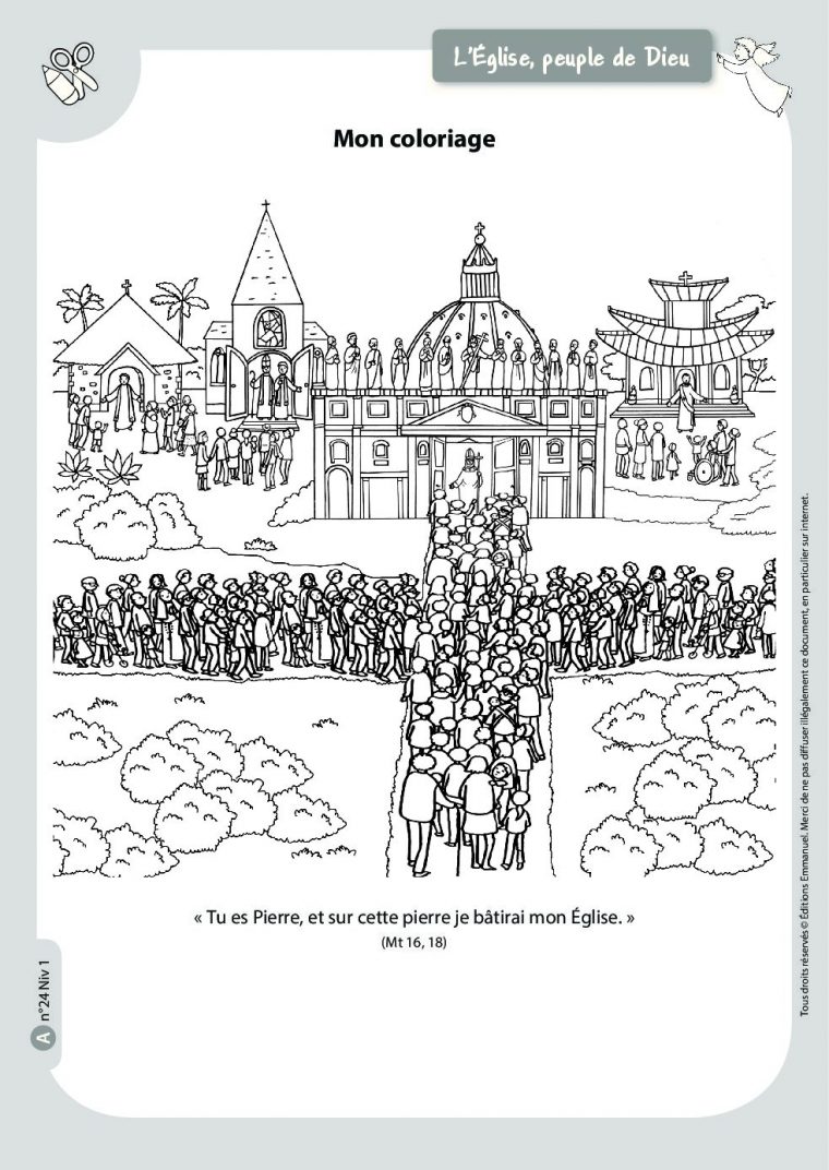 L'Église, Peuple De Dieu – Catéchisme Emmanuel serapportantà Coloriage Eglise