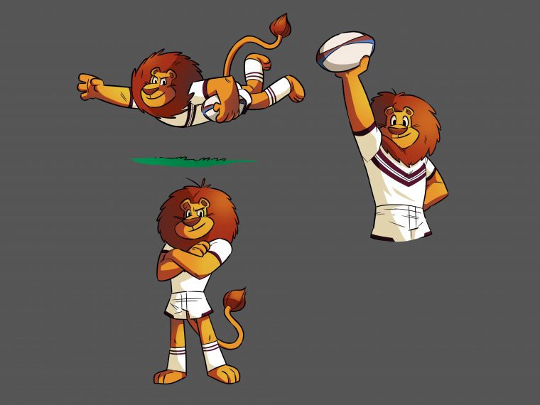 Léo #2D #Print #Ovalon #Rugby #Ubb #Mascotte #Dessin #Lion #Ballon # tout Dessin De Ballon De Rugby