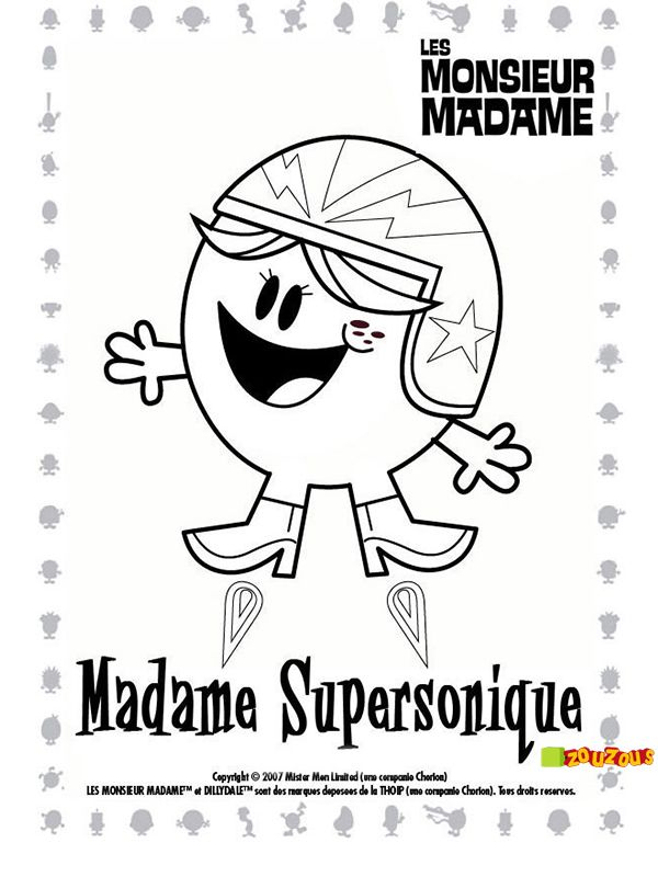 Les Monsieur Madame  Monsieur Madame, Monsieur Bonhomme, Coloriage concernant Zouzou Dessin Animé Gratuit 