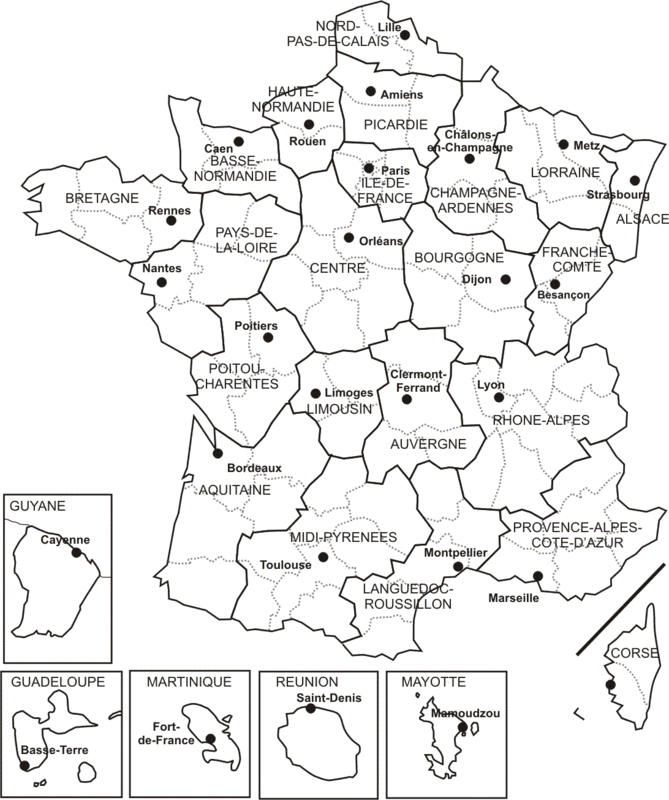 Les Régions Françaises  L&amp;#039;Atelier D&amp;#039;Hg Sempai intérieur Carte France À Colorier 