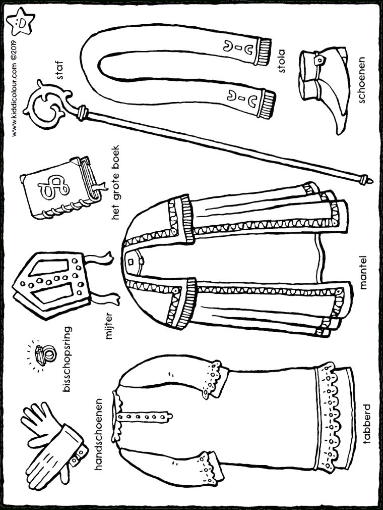 Les Vêtements De Saint-Nicolas – Kiddicoloriage avec Dessin De Saint