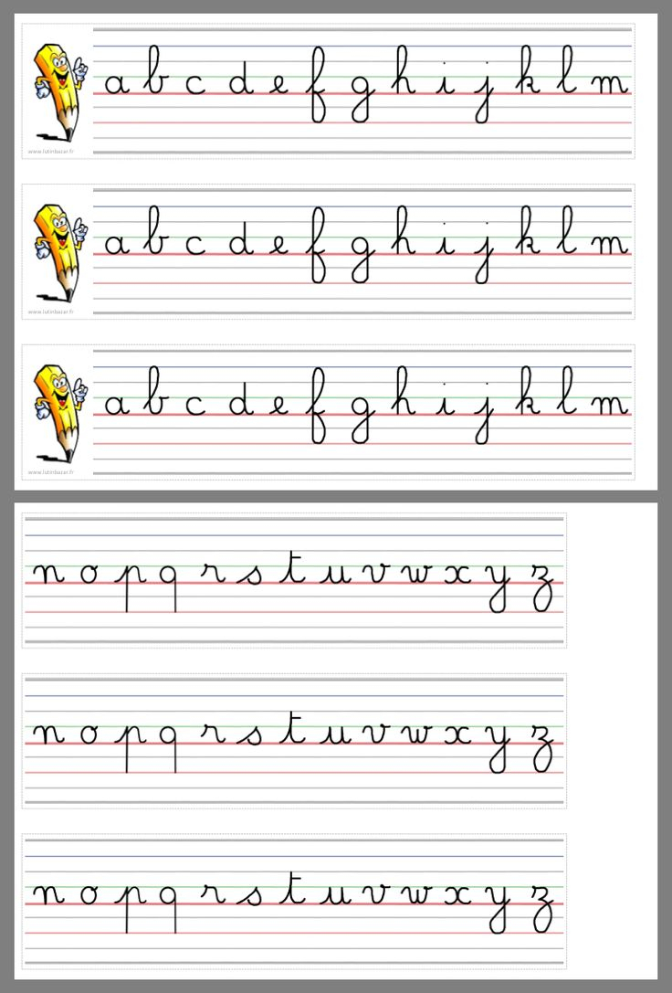 Lettre Cursive  Lettres Cursives, Cursive, L'Apprentissage Des Nombres à Alphabet Script À Imprimer