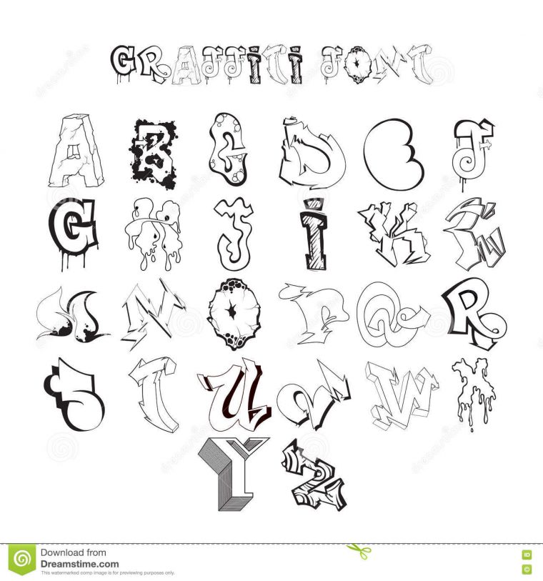 Lettres D'Alphabet De Police De Graffiti Conception De Graffiti De Hip à Lettre Graffiti Modele