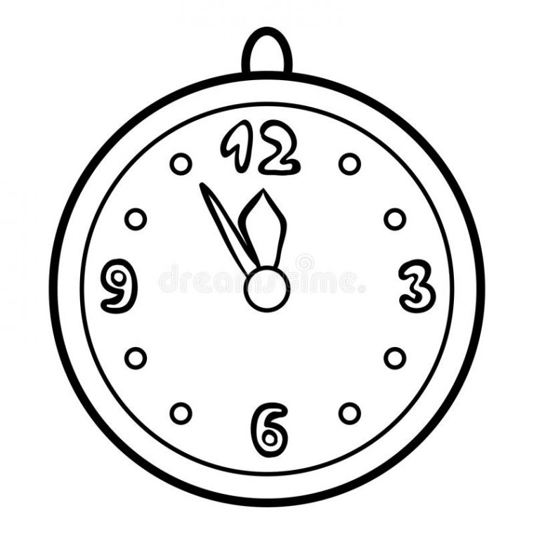 Livre De Coloriage, Horloge Illustration De Vecteur – Illustration Du pour Coloriage Horloge