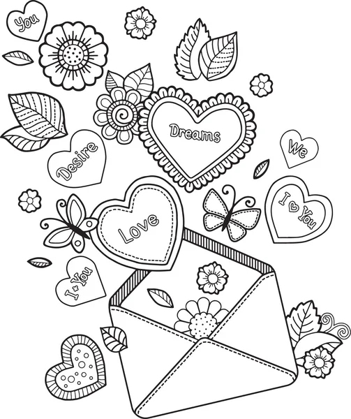 Livre De Coloriage Pour Adulte. Avec Lettre D&amp;#039;Amour. Je T&amp;#039;Aime. Saint tout Coloriage D Amour 