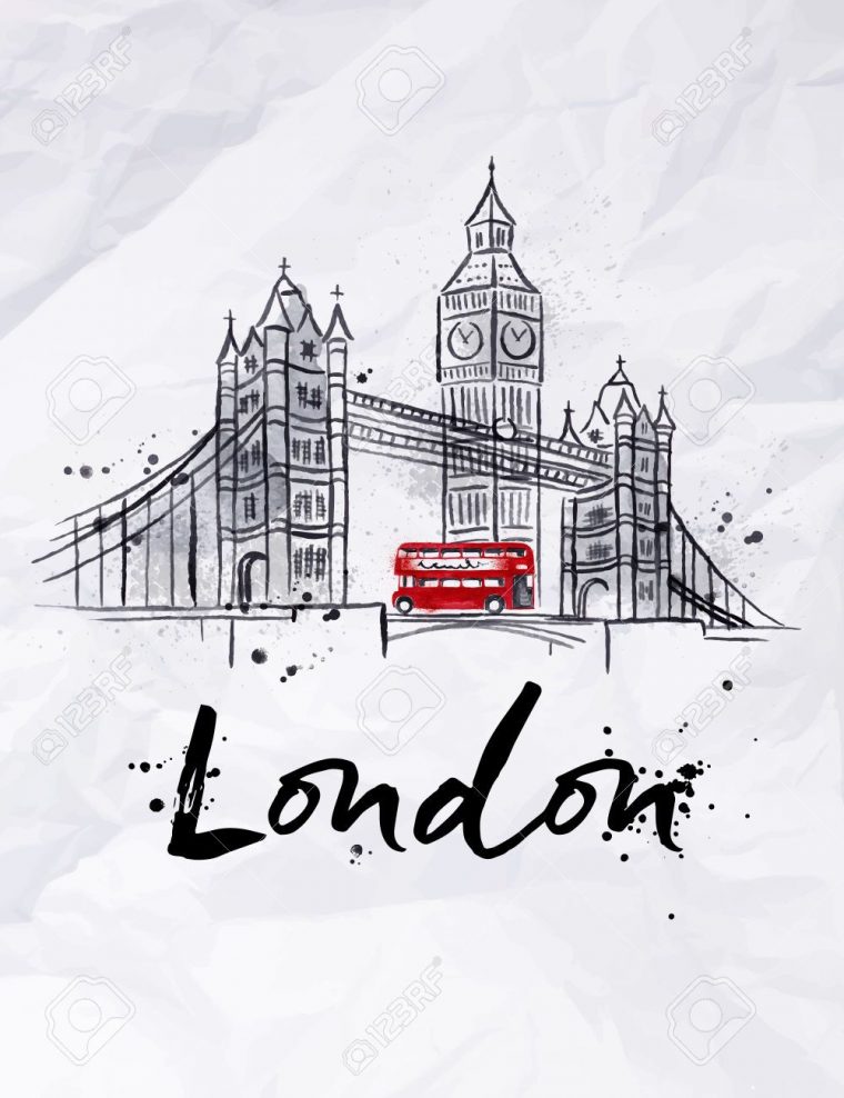 Londres Dessin – Vecteur Eps De Symboles, Londres, Collection – A destiné Coloriage De Londres A Imprimer