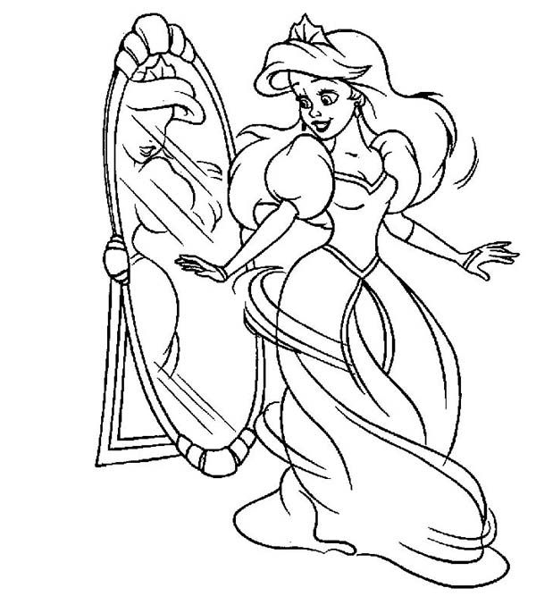Lovely Ariel In Her Human Form On Disney Princesses Coloring Page pour Coloriage Princesse Ariel 