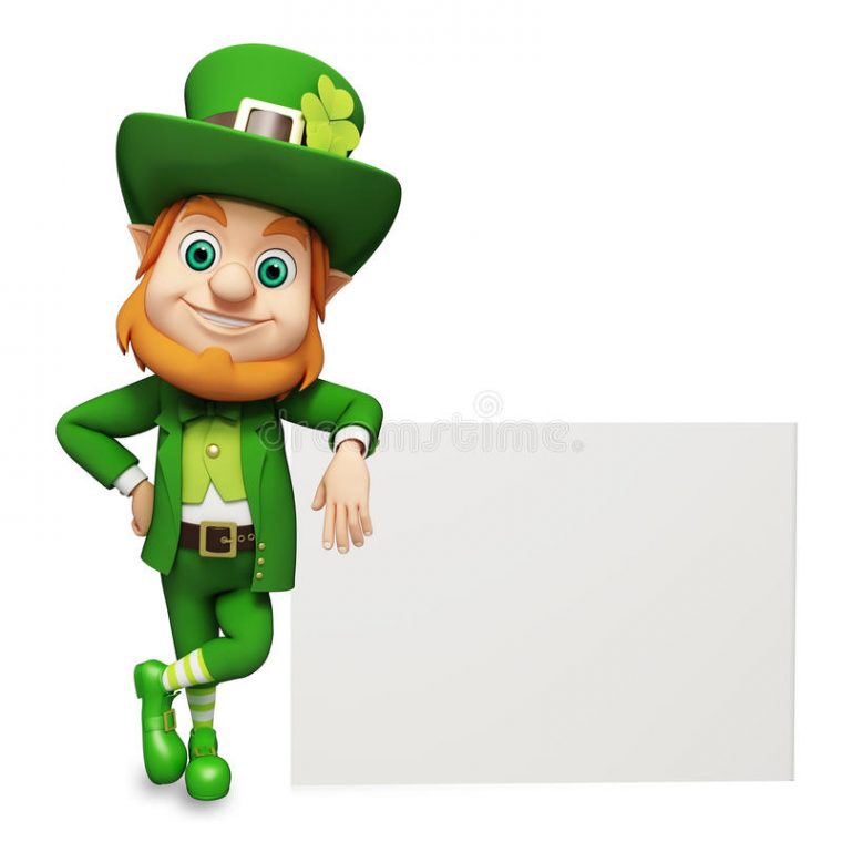 Lutin Pour Le Jour De St Patrick Avec Le Grand Signe Blanc Illustration intérieur Lutin St Patrick