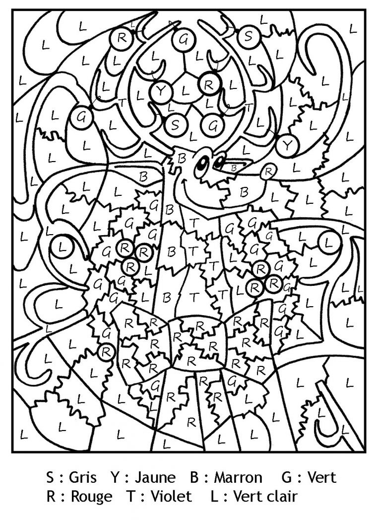 Magique Gratuit Lettres Renne Noel – Coloriage Magique – Coloriages destiné Dessin Pour Noel