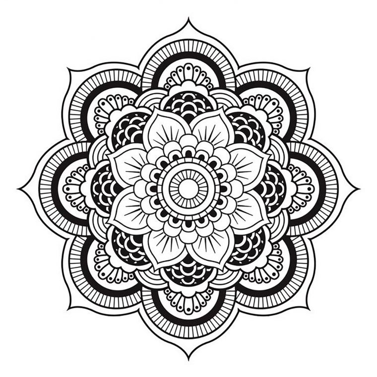 Mandala A Telecharger Et Colorier Fleur – Mandalas – Coloriages dedans Fleur A Imprimer Et Decouper