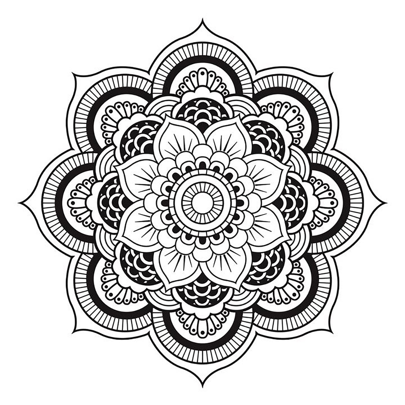 Mandala A Telecharger Et Colorier Fleur - Mandalas - Coloriages dedans Fleur A Imprimer Et Decouper 