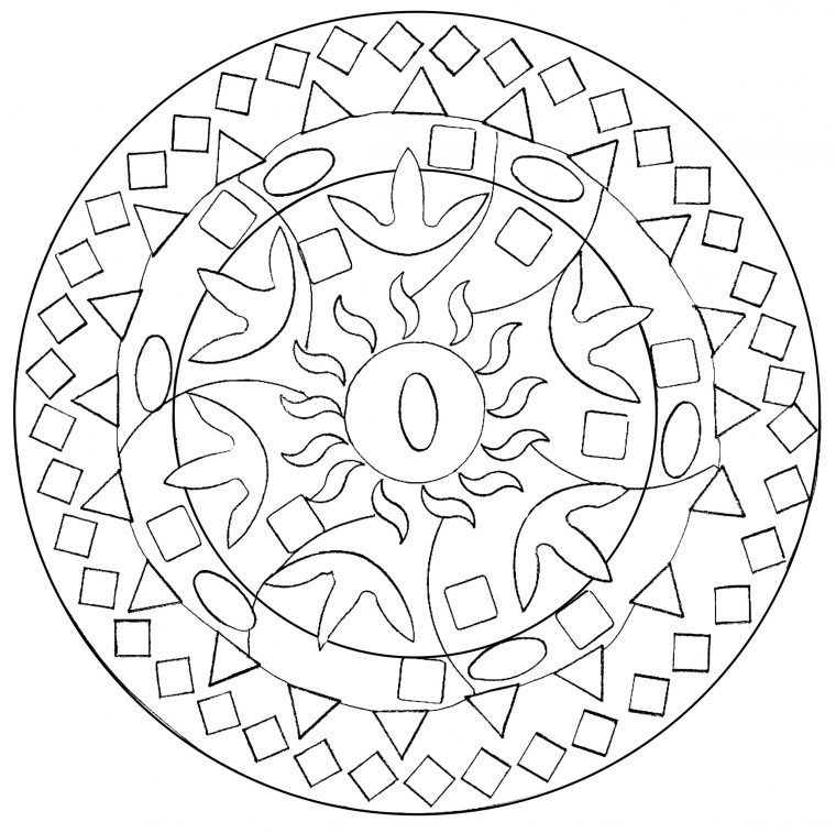 Mandala Carres Losanges – Coloriage Mandalas – Coloriages Pour Enfants encequiconcerne Coloriages Mandalas