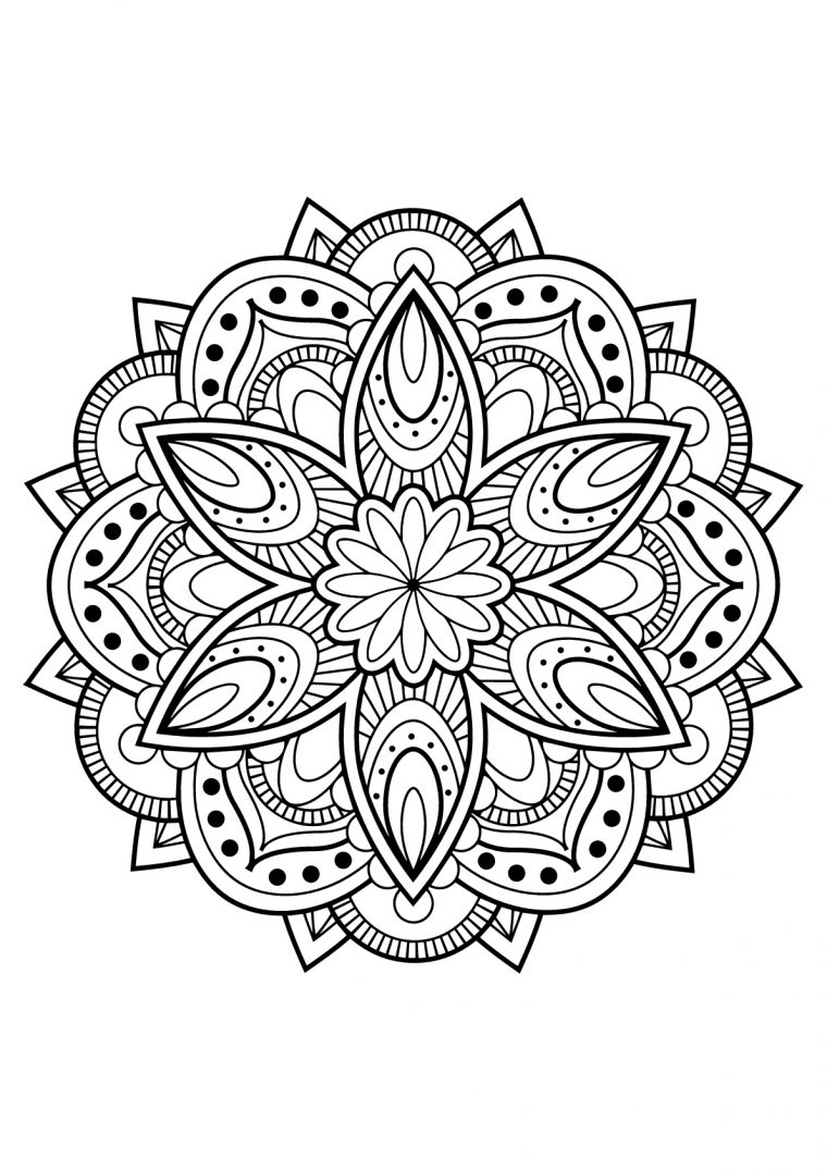 Mandala Complexe Livre Gratuit 16 – Coloriage Mandalas – Coloriages avec Mandala Enfant À Imprimer