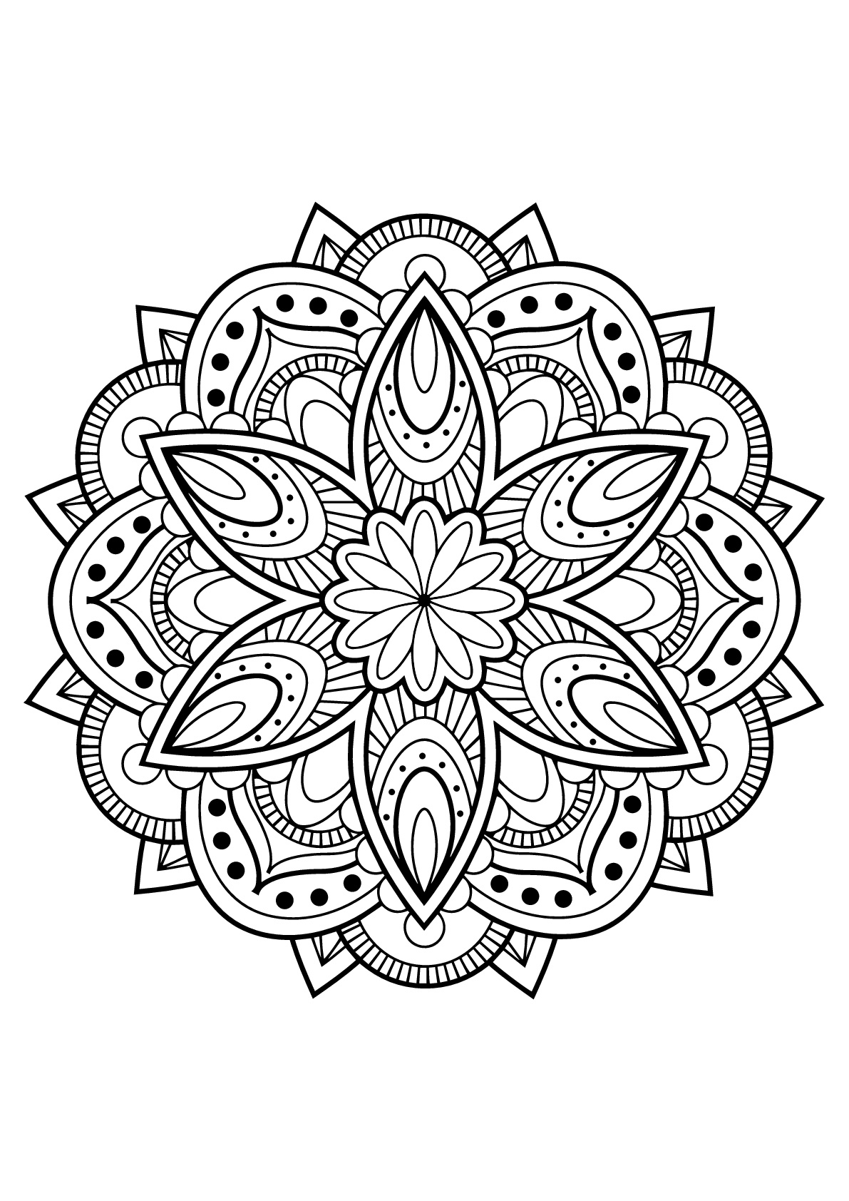 Mandala Complexe Livre Gratuit 16 - Coloriage Mandalas - Coloriages avec Mandala Enfant À Imprimer 