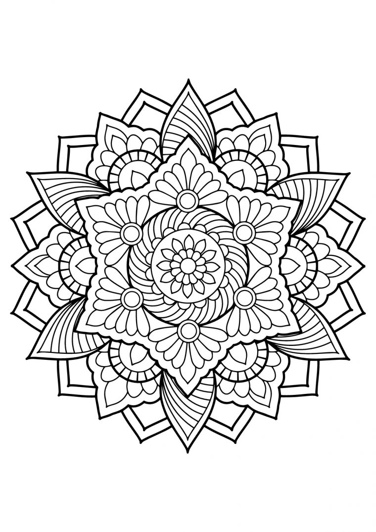 Mandala Complexe Livre Gratuit 18 – Coloriage Mandalas – Coloriages encequiconcerne Dessin À Colorier Mandala