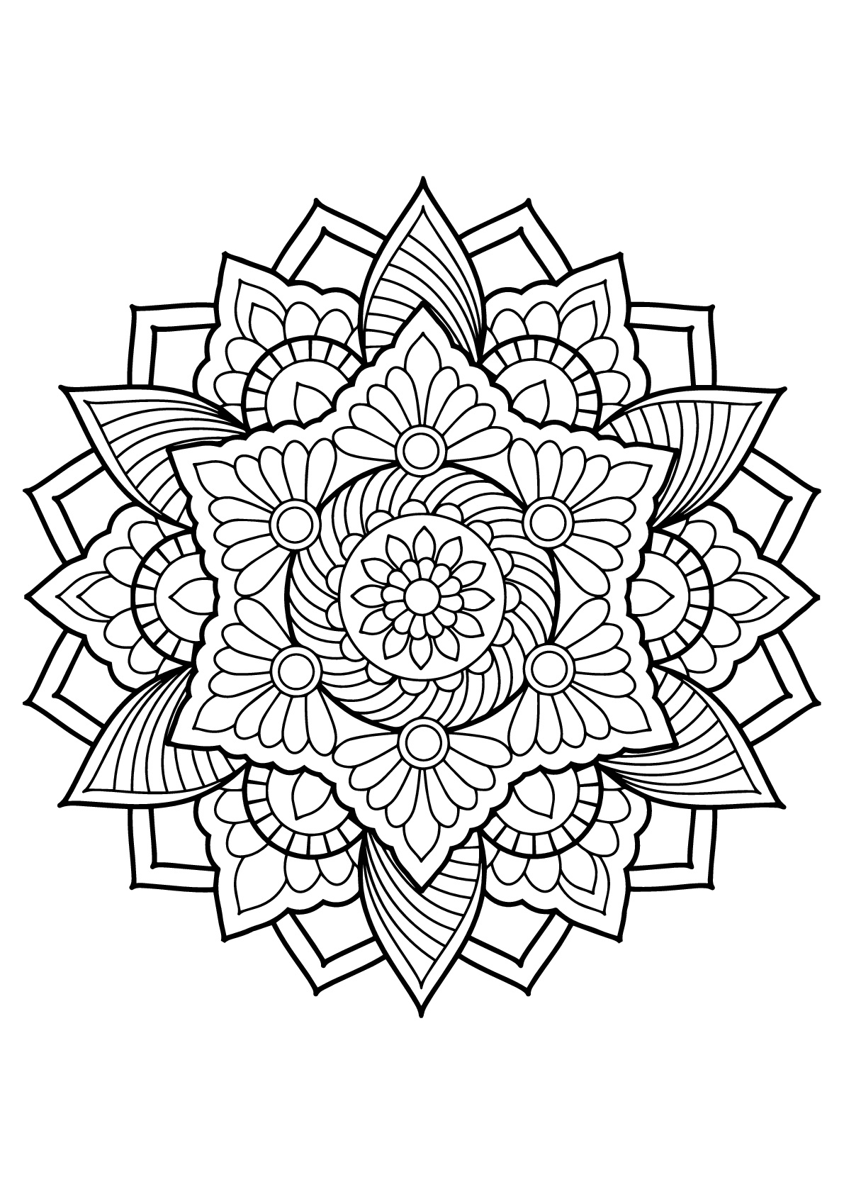 Mandala Complexe Livre Gratuit 18 - Coloriage Mandalas - Coloriages encequiconcerne Dessin À Colorier Mandala 