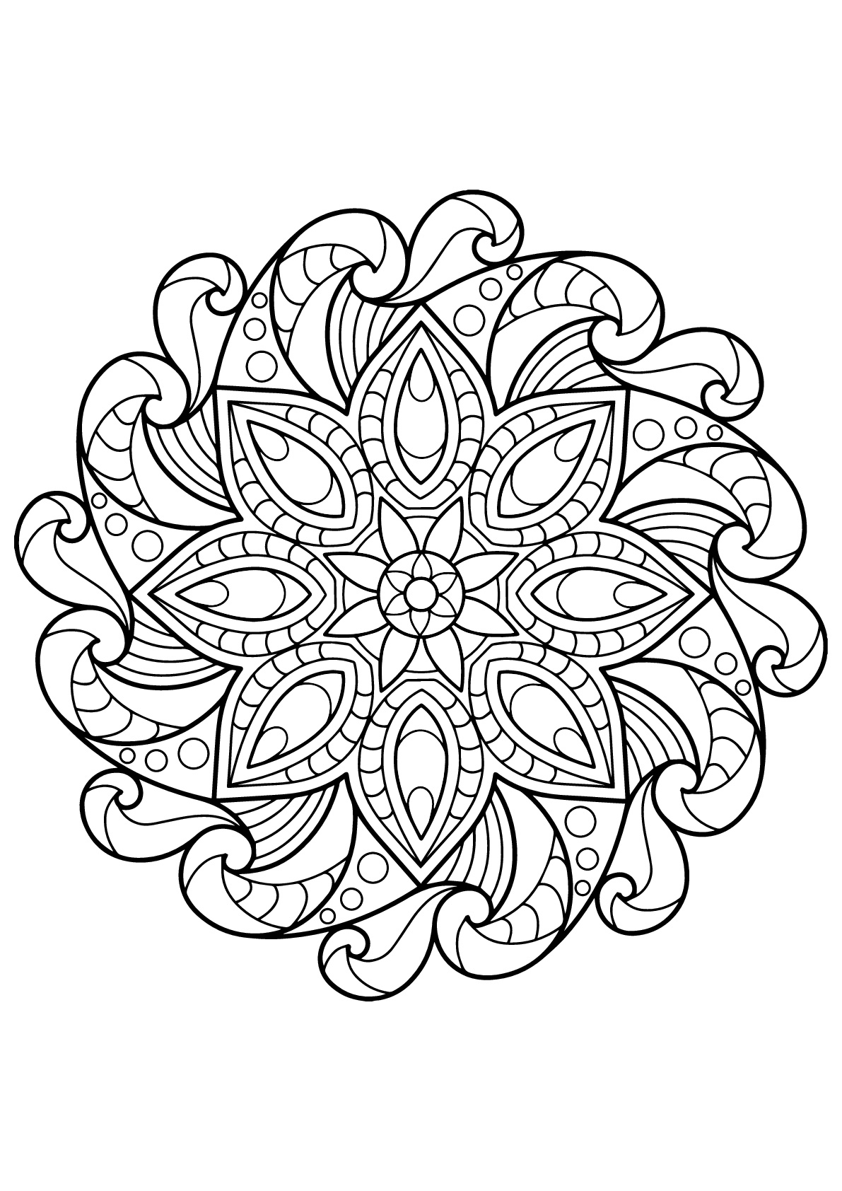 Mandala Complexe Livre Gratuit 2 - Coloriage Mandalas - Coloriages Pour intérieur Mandala Enfant À Imprimer 