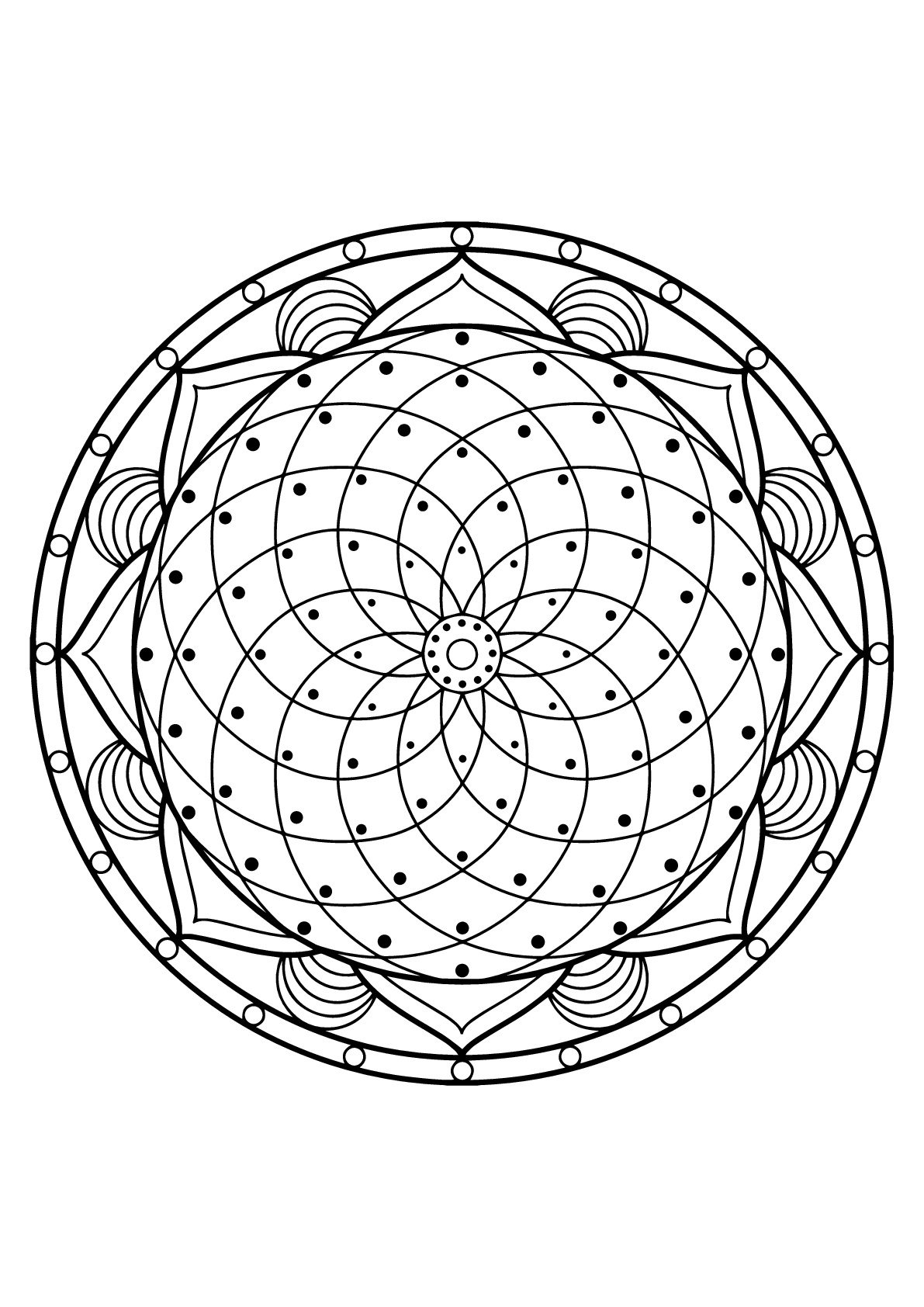 Mandala Complexe Livre Gratuit 20 - Coloriage Mandalas - Coloriages encequiconcerne Mandalas À Colorier Gratuit 