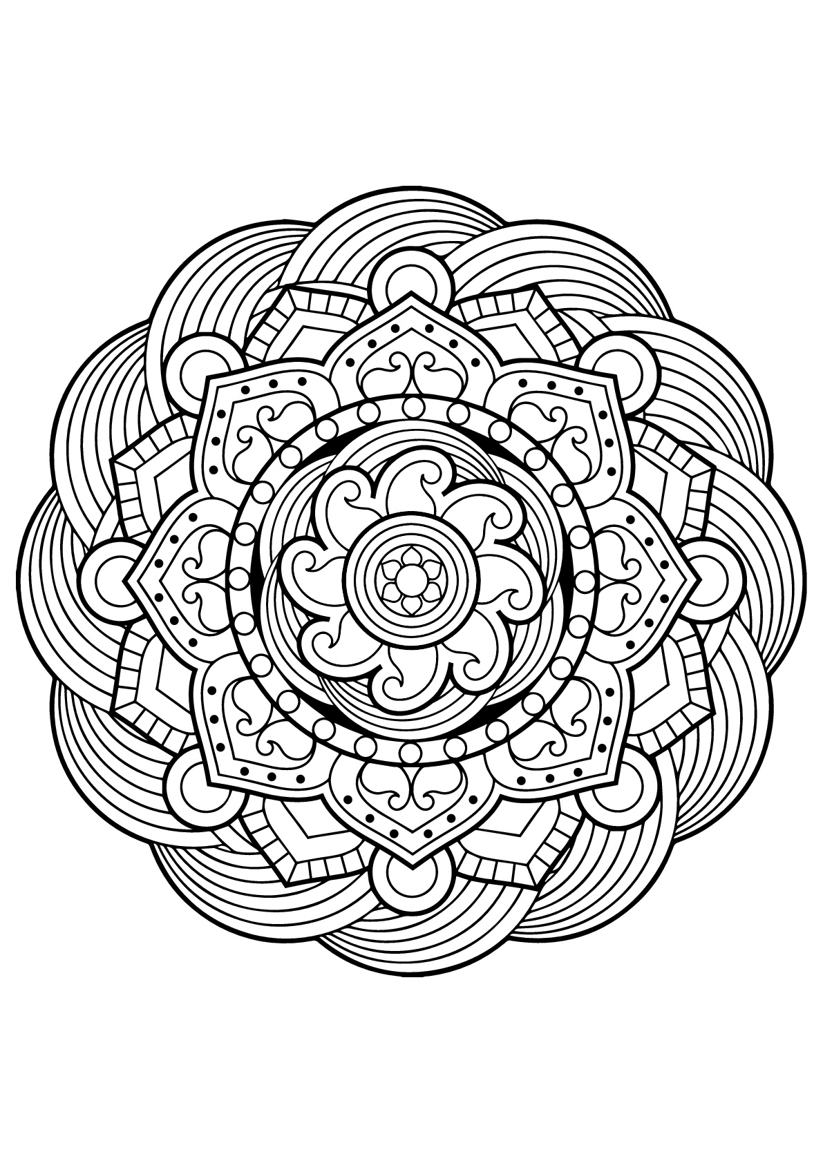 Mandala Complexe Livre Gratuit 5 - Coloriage Mandalas - Coloriages Pour serapportantà Mandalas A Colorier 