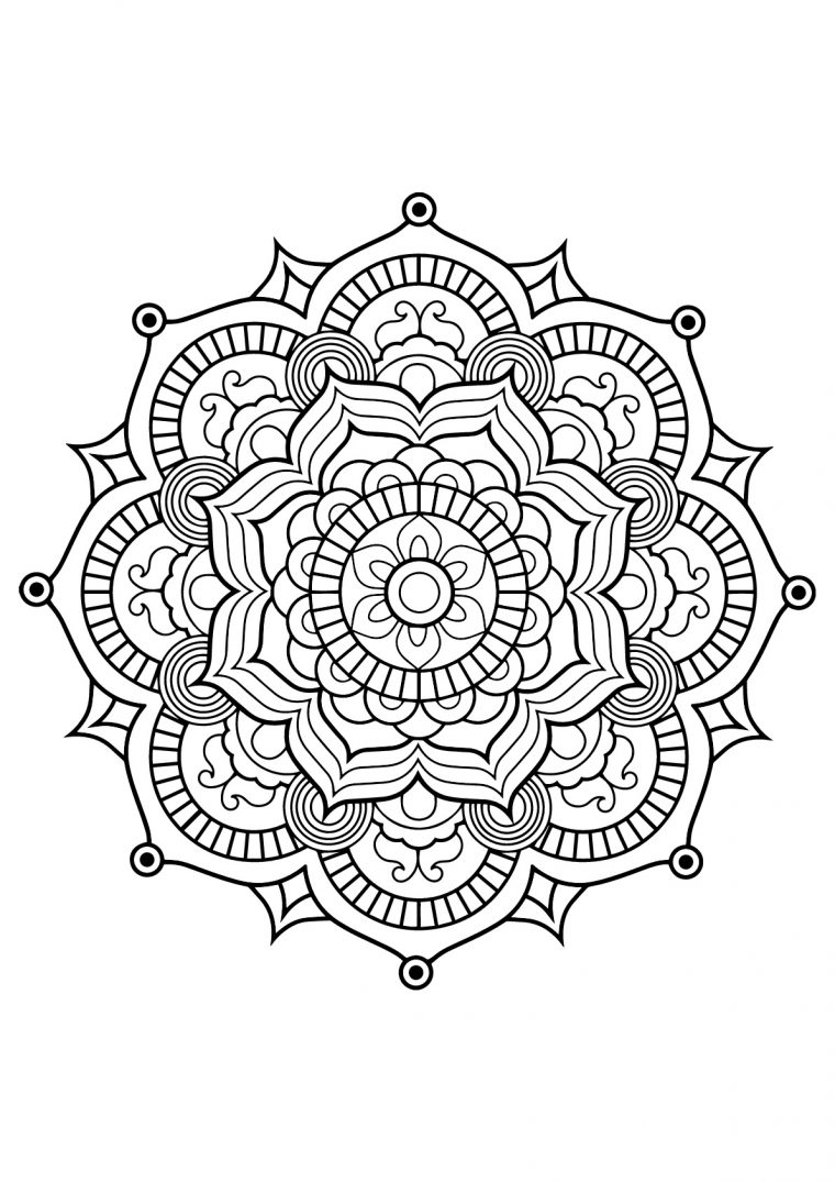 Mandala Complexe Livre Gratuit 8 – Coloriage Mandalas – Coloriages Pour dedans Dessin À Colorier Mandala