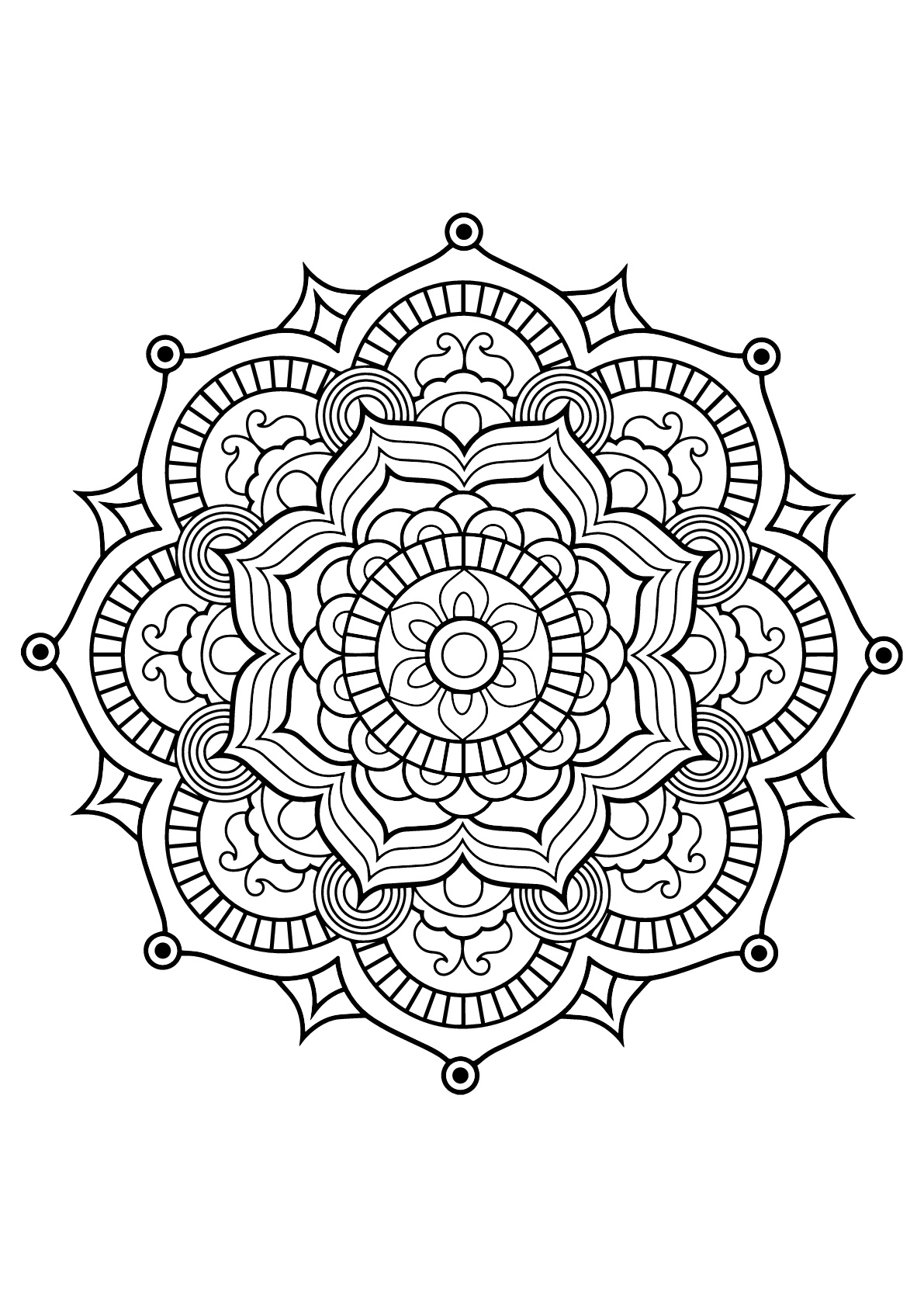 Mandala Complexe Livre Gratuit 8 - Coloriage Mandalas - Coloriages Pour dedans Dessin À Colorier Mandala 