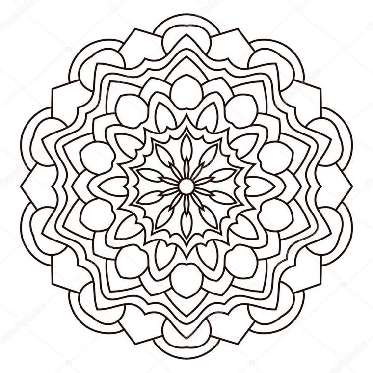 Mandala Ethnique Oriental. Modèle Symétrique Rond . Image Vectorielle concernant Modele Mandala