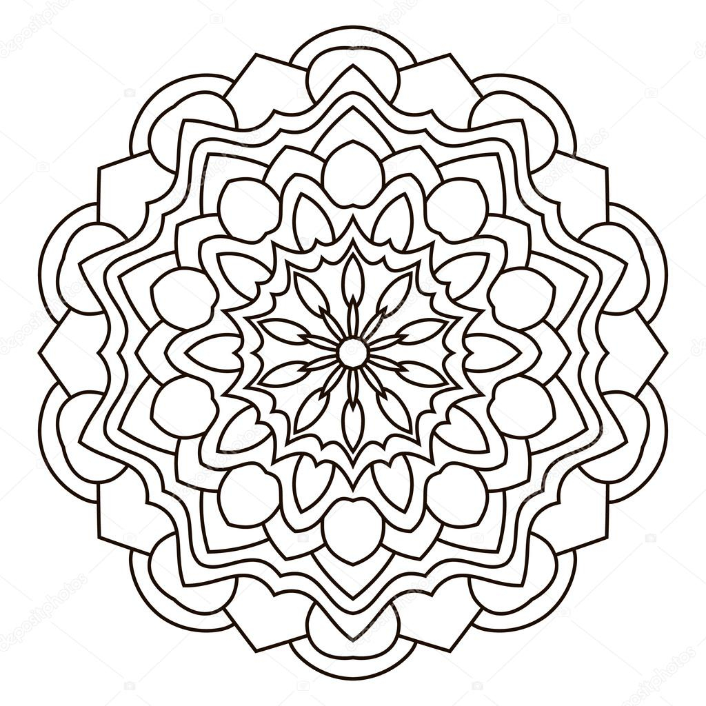 Mandala Ethnique Oriental. Modèle Symétrique Rond . Image Vectorielle concernant Modele Mandala 