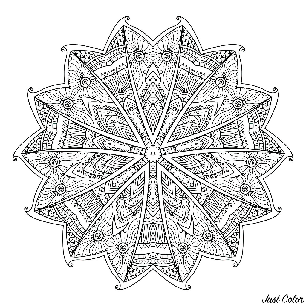 Mandala Étoilé - Mandalas - Coloriages Difficiles Pour Adultes avec Coloriage D Étoile 