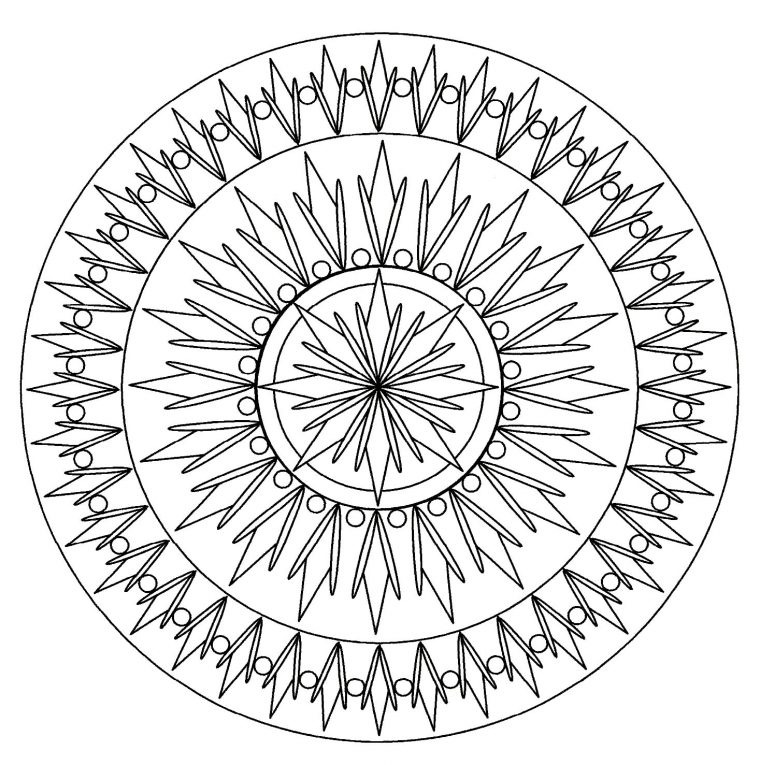 Mandala Facile Geometrique 2 – Coloriage Mandalas – Coloriages Pour Enfants à Mandala Enfant À Imprimer