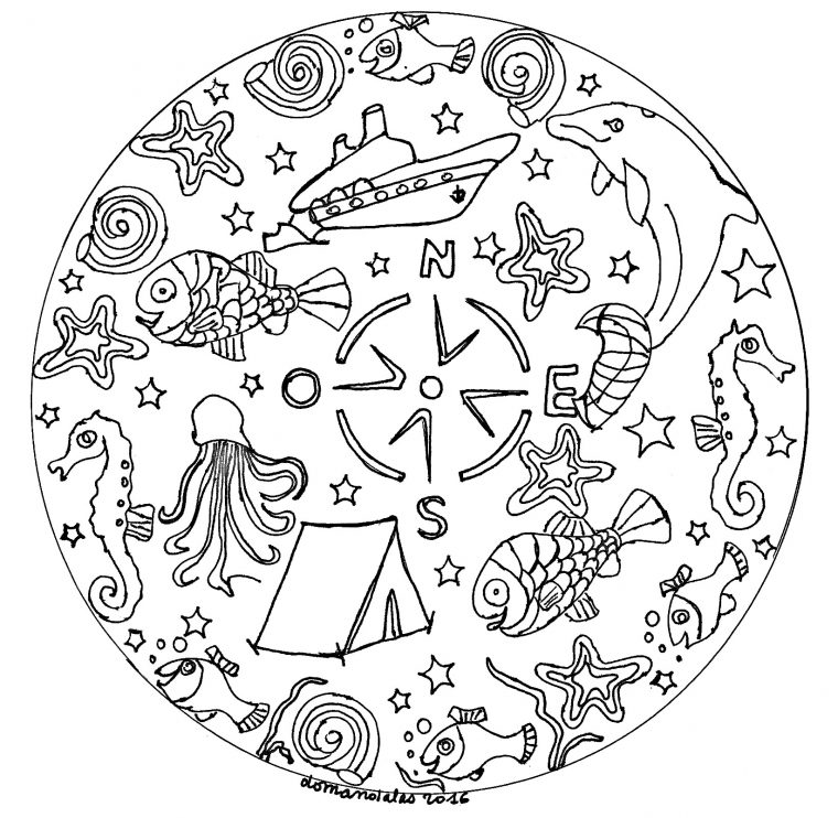 Mandala Facile Vacances – Coloriage Mandalas – Coloriages Pour Enfants avec Coloriage De Vacances