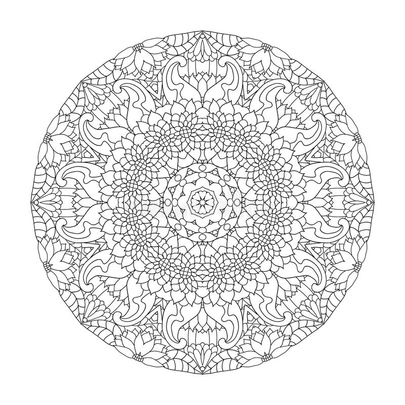 Mandala Floral Modèle Pour Livre De Coloriage Dans Le Vecteur pour Modele De Mandala 