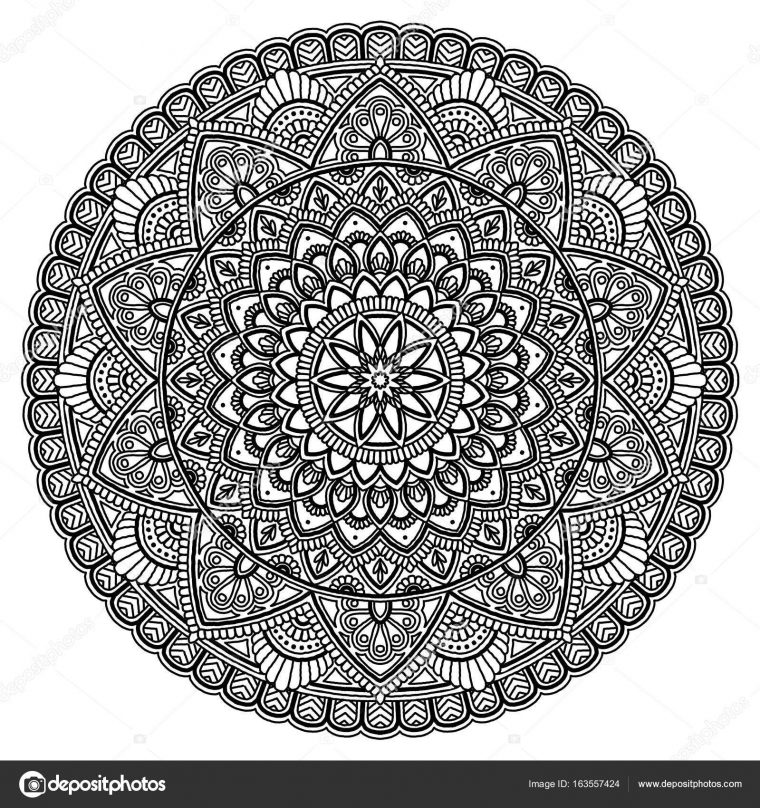 Mandala. Motif Ornemental Rond. Illustration Vectorielle — Photographie intérieur Modele Mandala