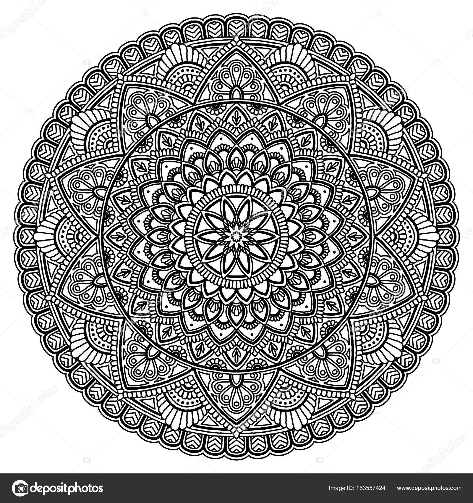 Mandala. Motif Ornemental Rond. Illustration Vectorielle — Photographie intérieur Modele Mandala 