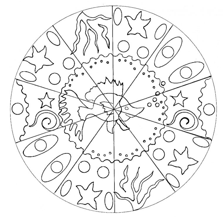 Mandala Poisson – Coloriage Mandalas – Coloriages Pour Enfants intérieur Coloriages Mandalas