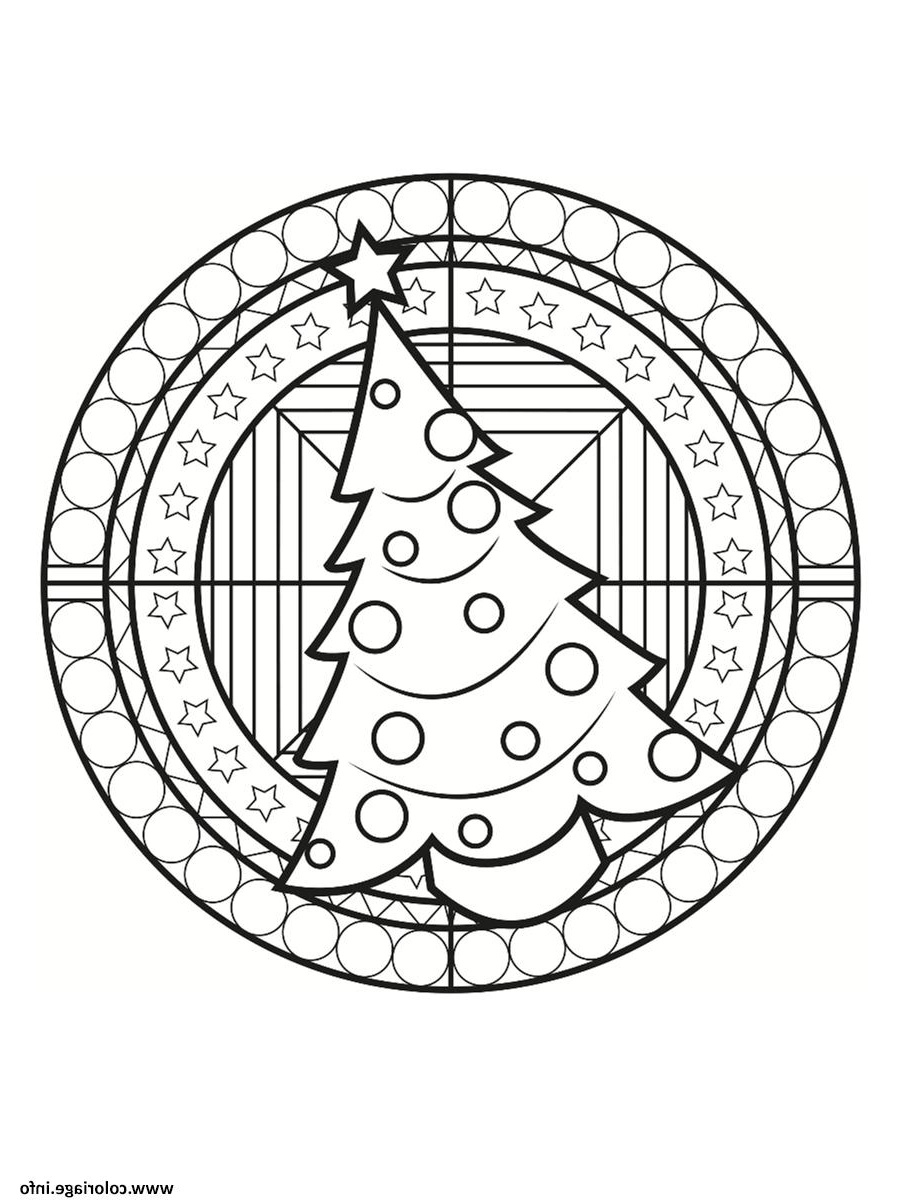 Mandala Sapin De Noel Impressionnant Collection Coloriage Mandala Noel serapportantà Mandala De Noël 