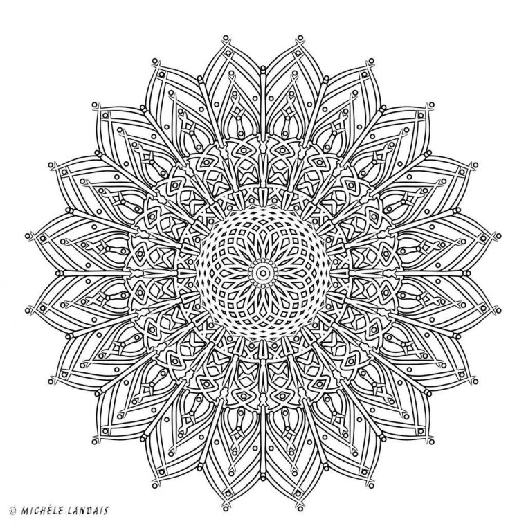 Mandalas Gratuits À Colorier – Michèle Landais destiné Dessin À Colorier Mandala