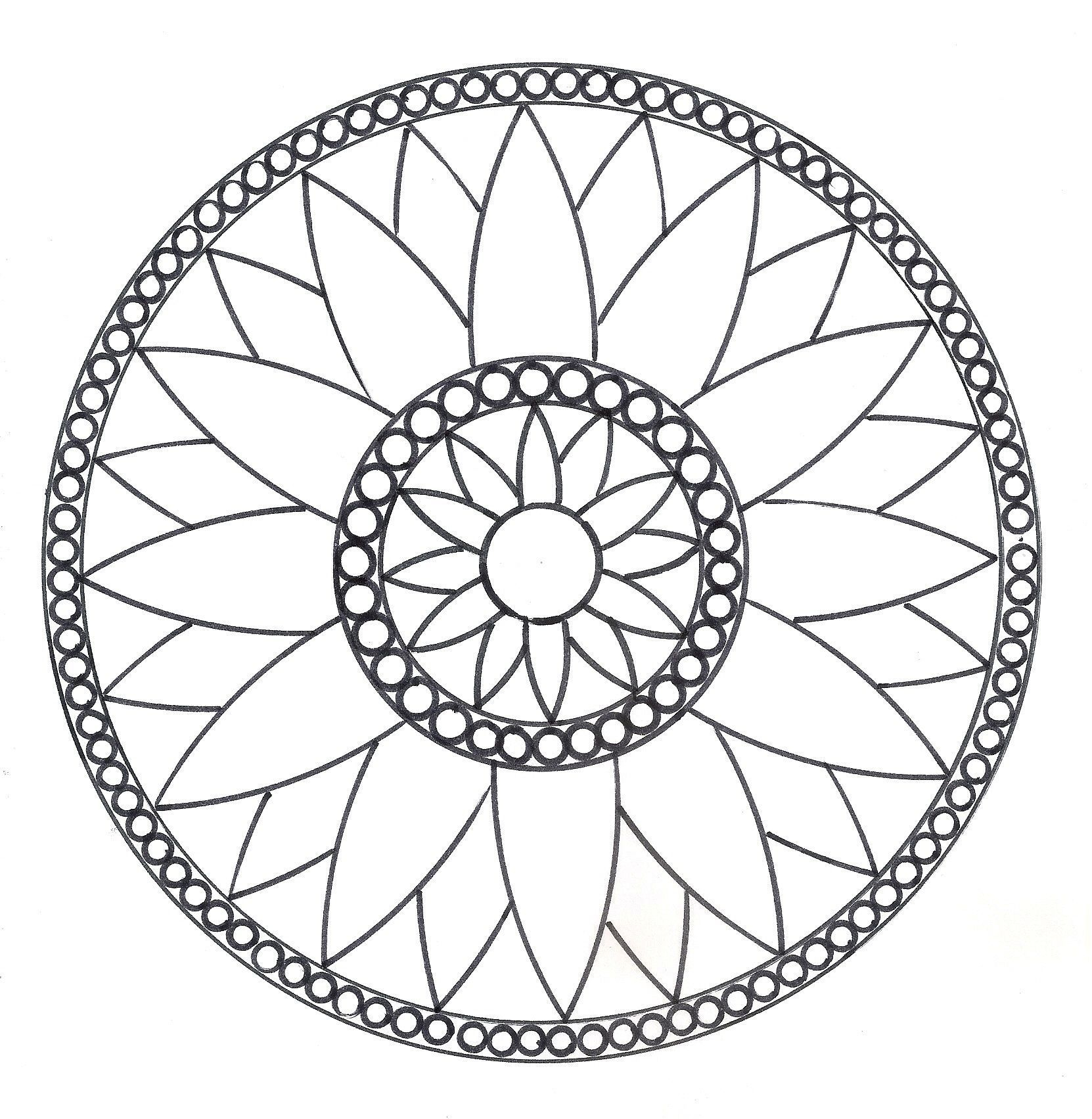 Mandalas - Rosace Modèle N°1 encequiconcerne Mandala Facile À Imprimer 