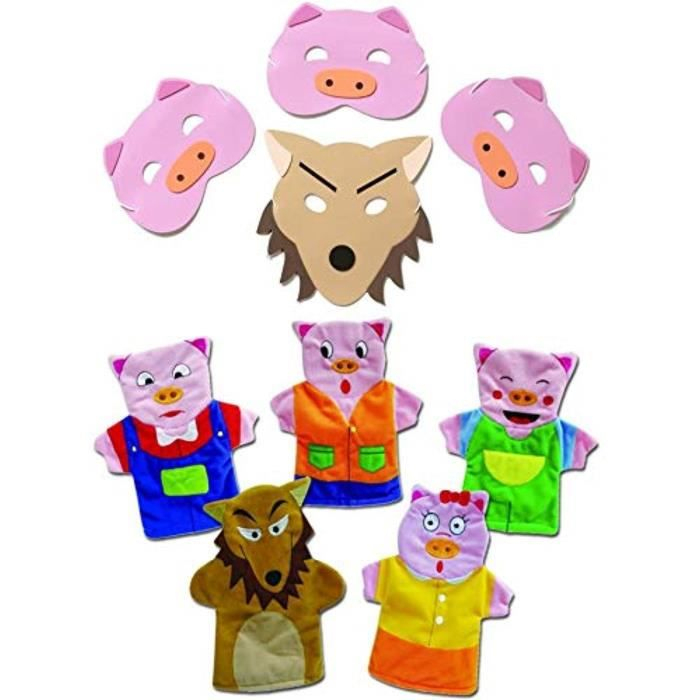 Marionnettes 3 Petits Cochons - Achat  Vente Jeux Et Jouets Pas Chers tout 3Petit Cochon