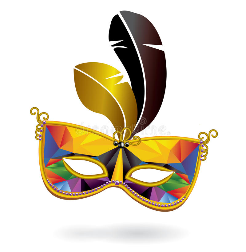Masque Multicolore De Carnaval Sur Le Fond Blanc Modèle De Triangle Sur pour Modele De Masque Carnaval 