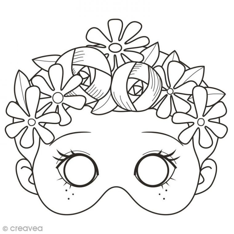 Masques À Colorier Et Découper – Fille – 24 Pages – Masque À Colorier pour Masque Halloween A Colorier