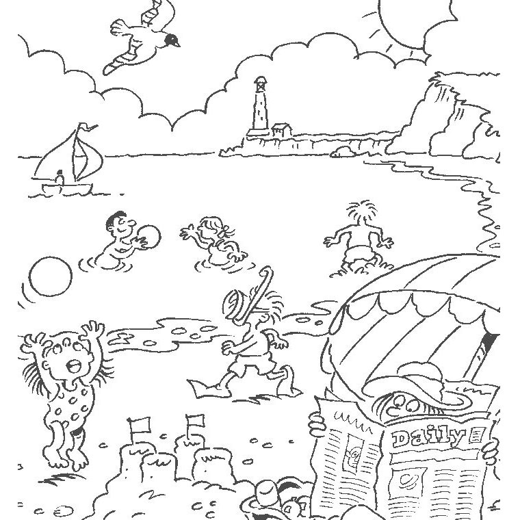 Mer Vacances 3 - Coloriage Sur Les Vacances À La Mer - Coloriages Pour avec Coloriage Sur La Mer À Imprimer 