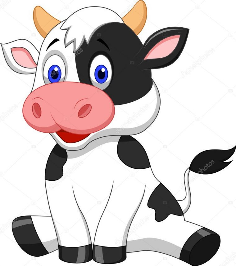 Mignon Dessin Animé Vache Image Vectorielle Par Tigatelu © Illustration intérieur Dessin D Une Vache