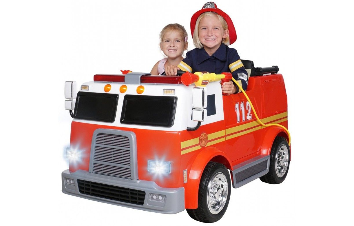 Mini Camion De Pompier Électrique Pour Enfant 2 Places 24V - Decome Store destiné Jeux Enfant Camion 