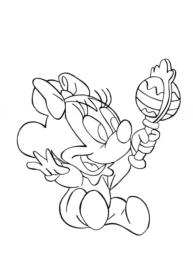 Minnie Avec Un Hochet – Coloriage Minnie – Coloriages Pour Enfants serapportantà Coloriage Pour Bébé A Imprimer