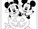 Minnie &amp; Mickey Halloween Coloring Pages  Halloween Coloring Book intérieur Coloriage Halloween Disney